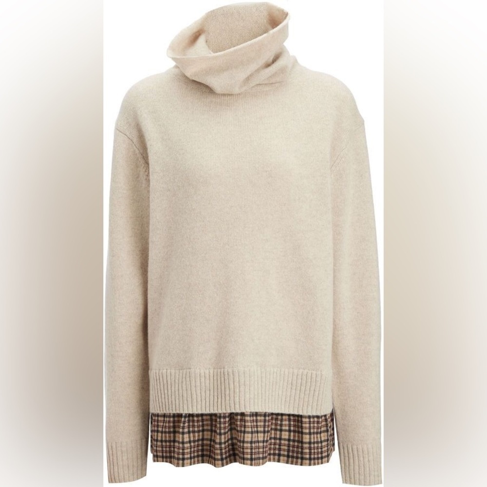 Joseph Elton Check Mate Sweater Wool Cashmere Medium